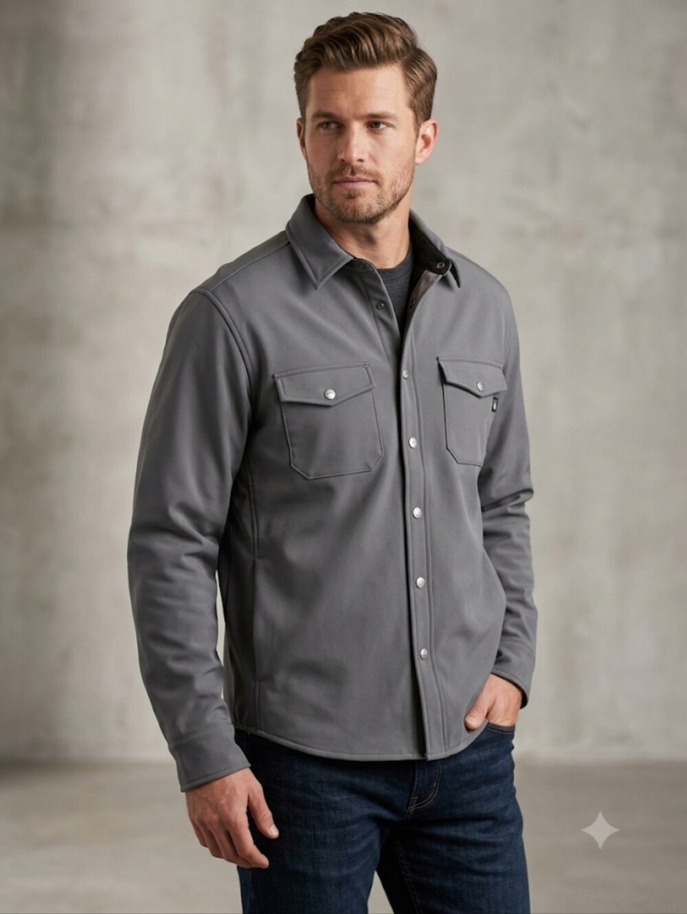 SPYDER NWOT Grey Snap-Front Utility Jacket